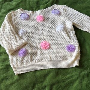 Chic Cream Sweater with Floral Accents excellent condition